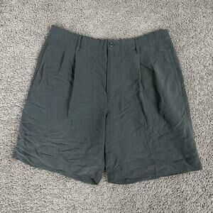 Bamboo Cay Shorts Mens 34 Gray Pleated Rayon Polyester Pockets Hawaiian Casual